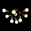 ARTEMIA 9 mennyezeti lámpa fekete szálcsiszolt sárgaréz 230V LED E27 9x15W
