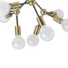 ARTEMIA 9 mennyezeti lámpa fekete szálcsiszolt sárgaréz 230V LED E27 9x15W