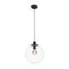BOULDER 30 függő lámpa tiszta üveg/fekete 230V LED E27 15W