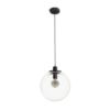 BOULDER 30 függő lámpa tiszta üveg/fekete 230V LED E27 15W
