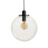 BOULDER 30 függő lámpa tiszta üveg/fekete 230V LED E27 15W