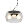 AMANDA függő lámpa matt fekete tiszta üveg 230V LED E27 3x15W