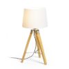 ALVIS/AMBITUS 30 asztali lámpa  Polycotton fehér/bambusz 230V LED E27 15W