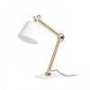 NIZZA asztali lámpa Polycotton fehér/fa 230V LED E14 7W