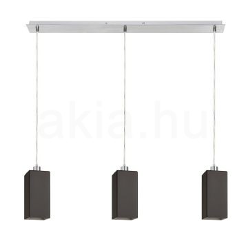 LIZ III 80 függő lámpa fekete üveg/króm 230V LED E27 3x15W