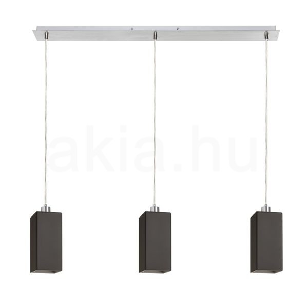 LIZ III 80 függő lámpa fekete üveg/króm 230V LED E27 3x15W