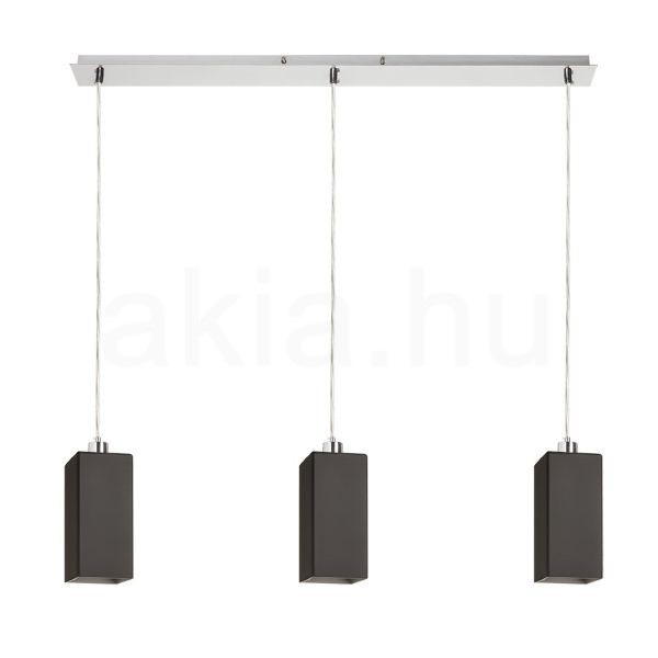 LIZ III 80 függő lámpa fekete üveg/matt nikkel 230V LED E27 3x15W