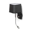 PERTH fali lámpa LED spotlámpával fekete/fekete króm 230V LED E14 LED 7+3W 30°  3000K