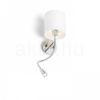 VERSINA lámpabúrával fehér króm 230V LED E27 LED 15+3W 25°  3000K