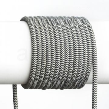 FIT 3x0,75 1fm textil kábel fekete/fehér  