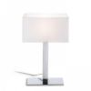 PLAZA M asztali lámpa fehér króm 230V LED E27 15W