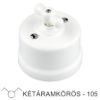 Fehér Porcelán Forgókapcsoló – Két Áramkörös (Csillárkapcsoló, 105)