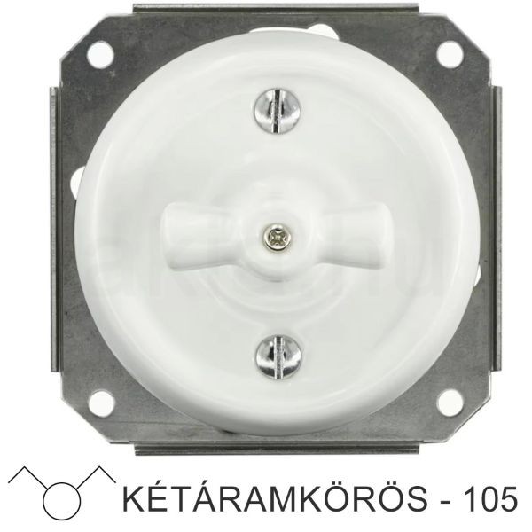 Kép Fehér porcelán csillár forgókapcsoló betét, süllyesztett