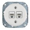 Kép Fehér porcelán dupla RJ45 süllyesztett csatlakozóbetét