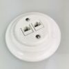 Kép Fehér porcelán dupla RJ45 süllyesztett csatlakozóbetét