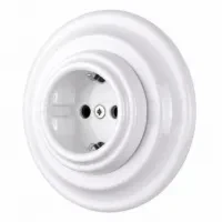 Fehér porcelán konnektor, falba süllyesztett kerettel - BONOLO