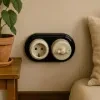 Retro fekete porcelán keret oldalsó és hátsó kábelbevezetéssel – 2-es
